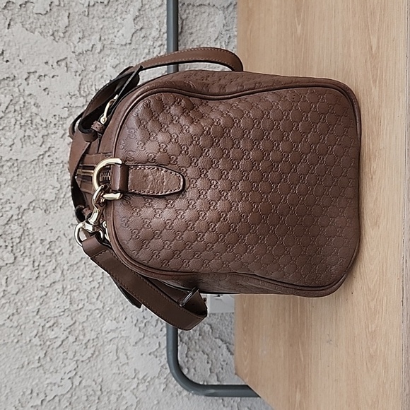 Authentic Gucci Micro Guccissima Boston Leather Crossbody bag Chocolate … - Picture 2 of 15
